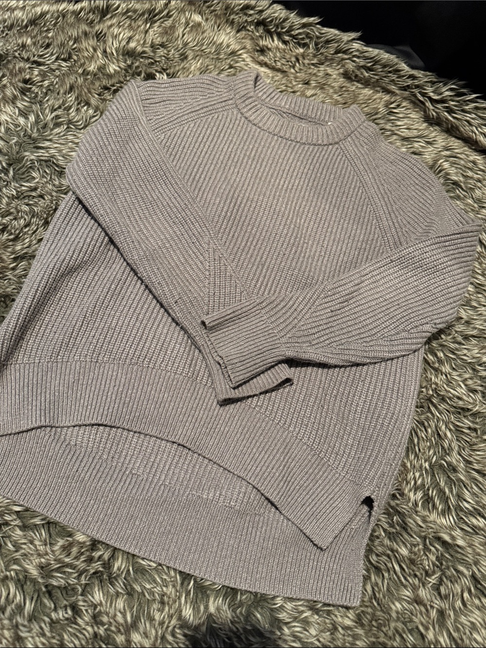 All Saints Knit Crewneck Sweater in Taupe